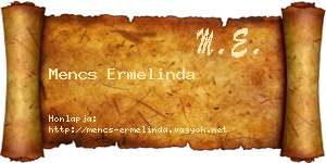 Mencs Ermelinda névjegykártya